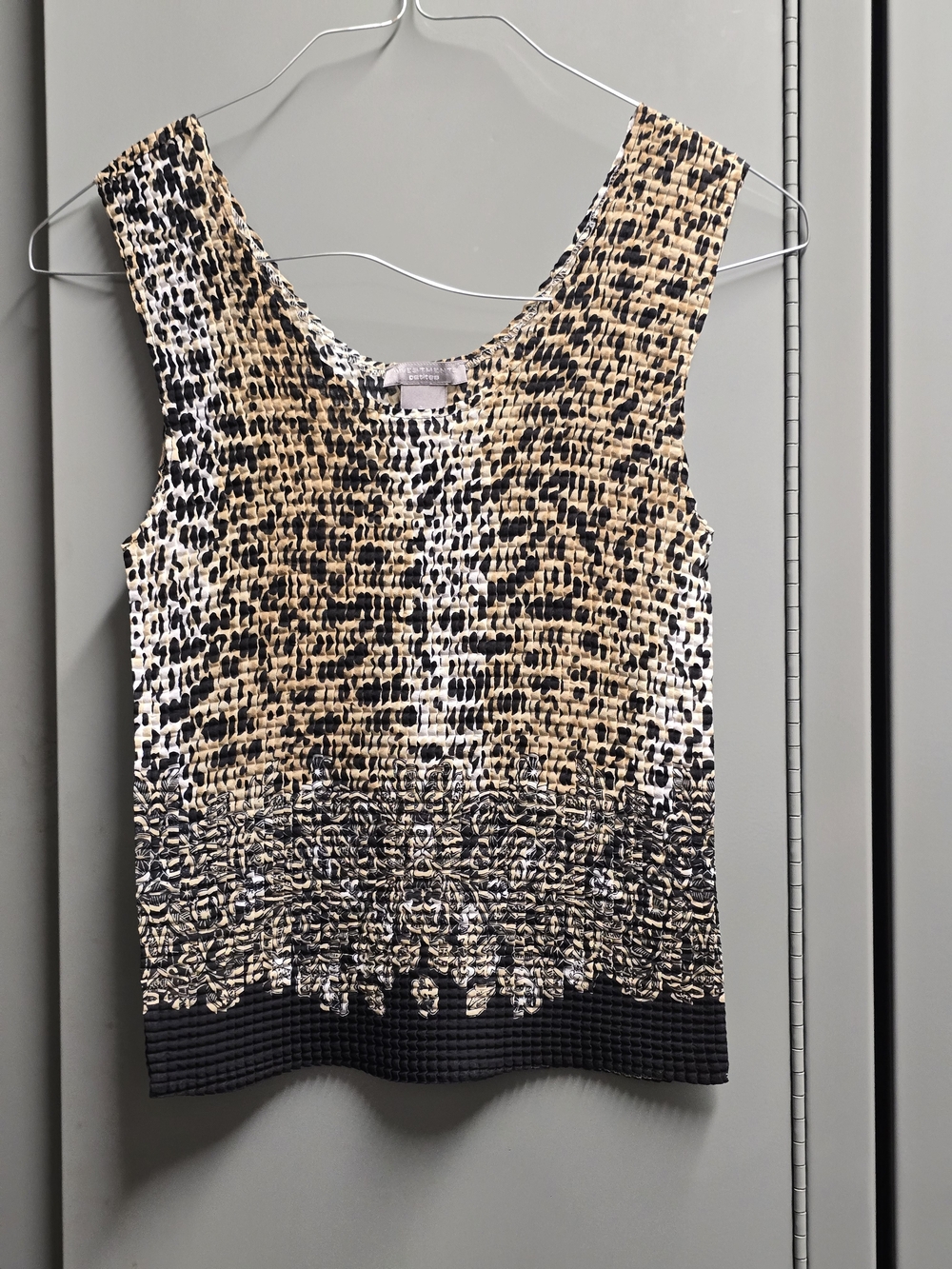 Investments Leopard-Print Sleeveless Tank Top - Beige Black White